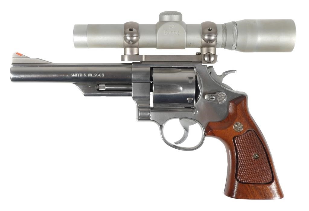 Appraisal: S W Magnum stainless shot double action revolver with Burris