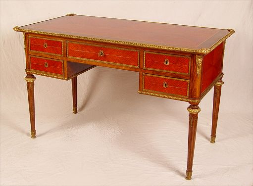 Appraisal: FRENCH STYLE WRITING DESK VANITY Ormolu decoration drawers ''h x