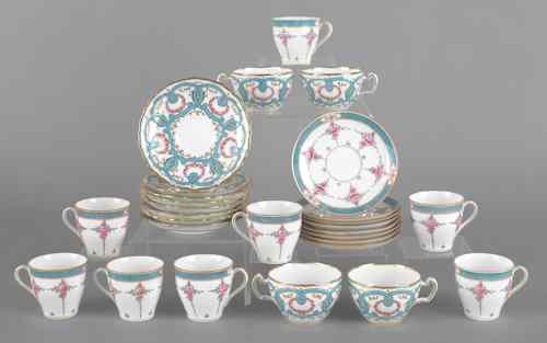 Appraisal: Collection of Mintons cups and saucers retailed by Tiffany Co