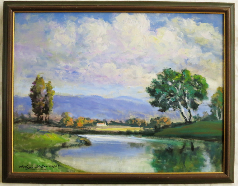 Appraisal: CLYDE LEON KELLER OIL ON CANVAS BOARD Oregon - Sauvie