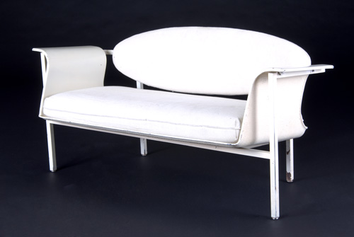 Appraisal: ERWIN ESTELLE LAVERNE Flower settee with white molded seat shell