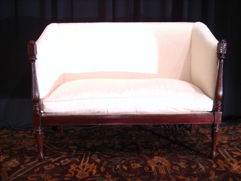 Appraisal: FEDERAL STYLE MAHOGANY SETTEE The high rectangular back and sides