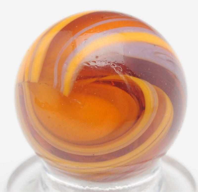 Appraisal: Christensen Agate Submarine Marble Amber base with pumpkin orange and