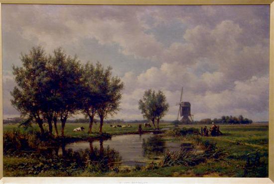 Appraisal: Jan Willen Van Borselen - oil on canvas Dutch landscape