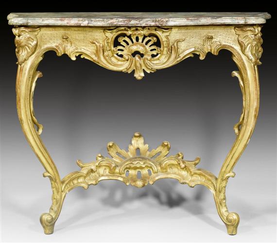 Appraisal: CONSOLE Louis XV by J F FUNK Johann Friedrich Funk