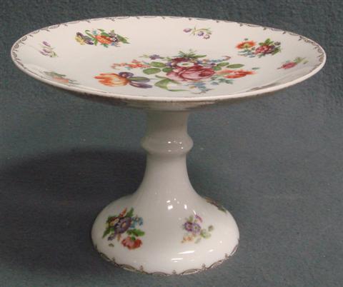 Appraisal: ES Germany floral decorated cakestand d h Estimate -