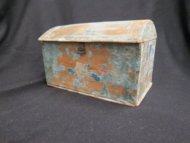 Appraisal: Early Pennsylvania Painted Document Box dome top tall wide