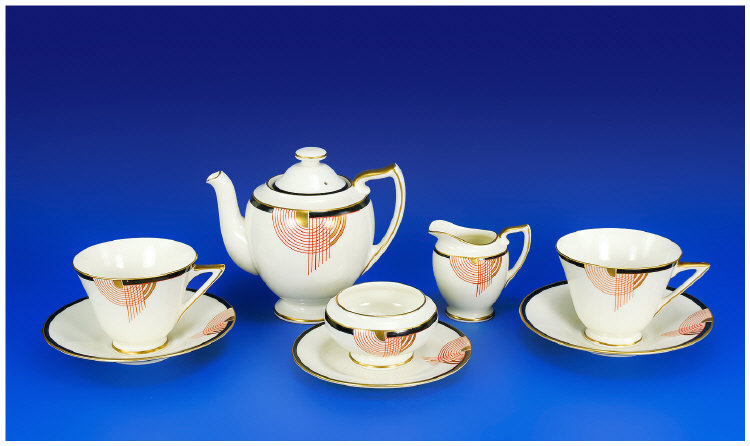 Appraisal: Royal Doulton Art Deco Tea For Two Service pieces includes