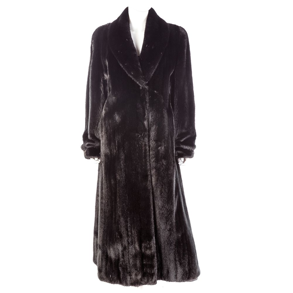 Appraisal: Black Mink Fur Coat By Aumann Furs Condition In good