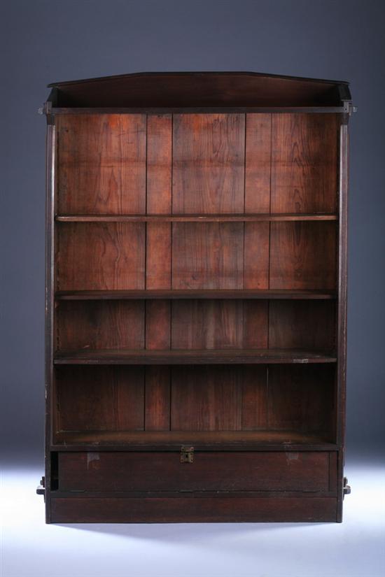 Appraisal: MISSION MIXED WOOD BOOKCASE Early th century possibly Stickley with