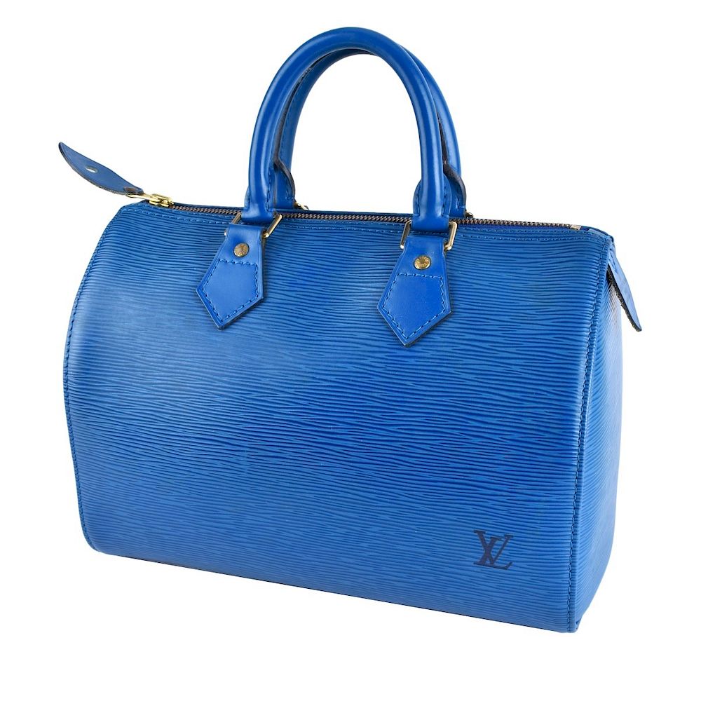 Appraisal: Louis Vuitton Blue Epi Leather Speedy Bag Louis Vuitton Blue