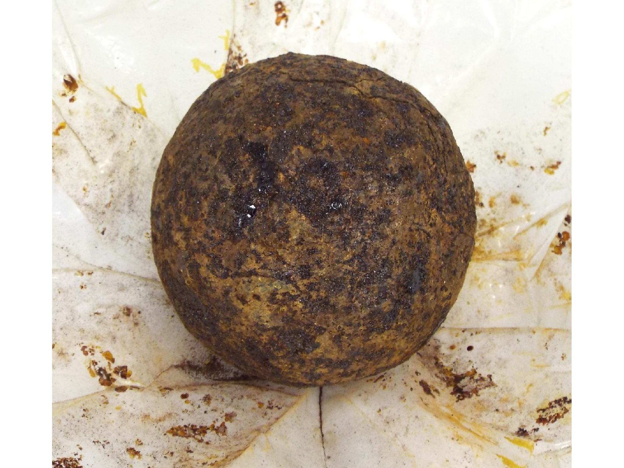 Appraisal: Antique cannonball reputedly discovered at Kingsdown Bath diameter