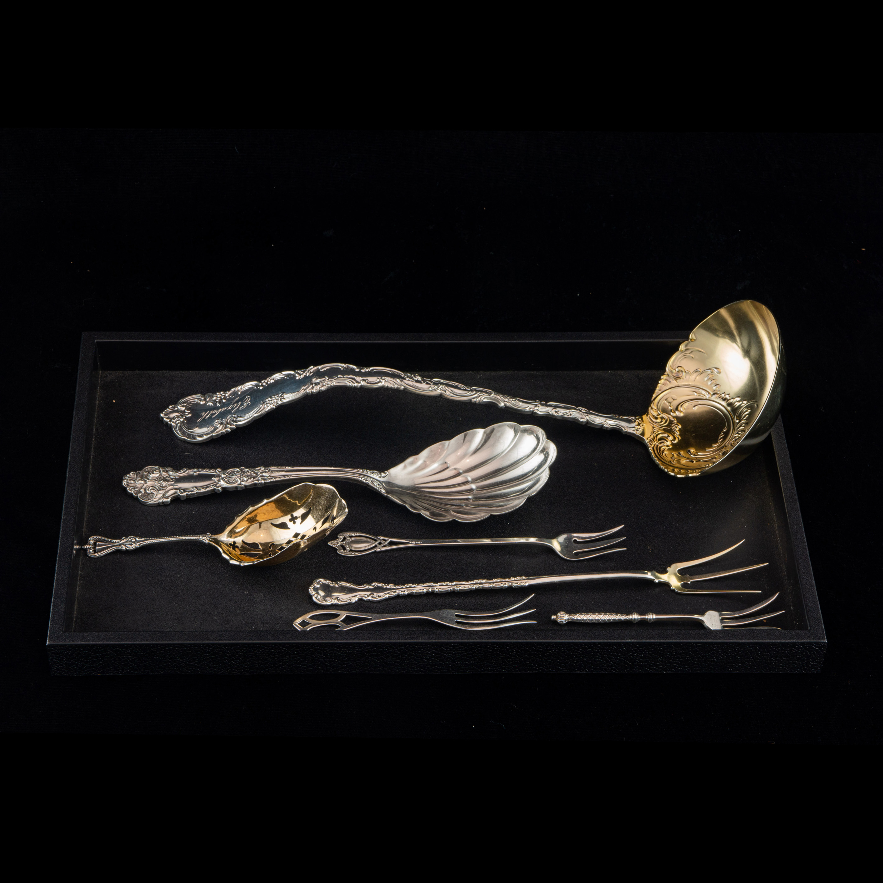 Appraisal: PC AMERICAN STERLING FLATWARE INCLUDING A WENDELL JUNIOR ROCOCO PUNCH