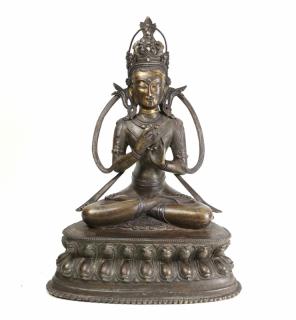 Appraisal: Early Chinese Tibetan Bronze Buddha Early Chinese Western Tibetan bronze