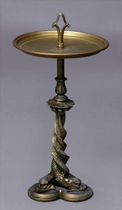 Appraisal: BRASS OCCASIONAL TABLE The circular top supported by a base