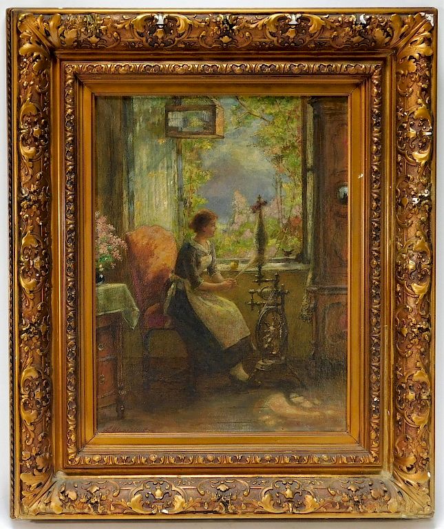 Appraisal: Ludwig Blume Interior Genre Portrait Painting Ludwig Blume-Siebert New York