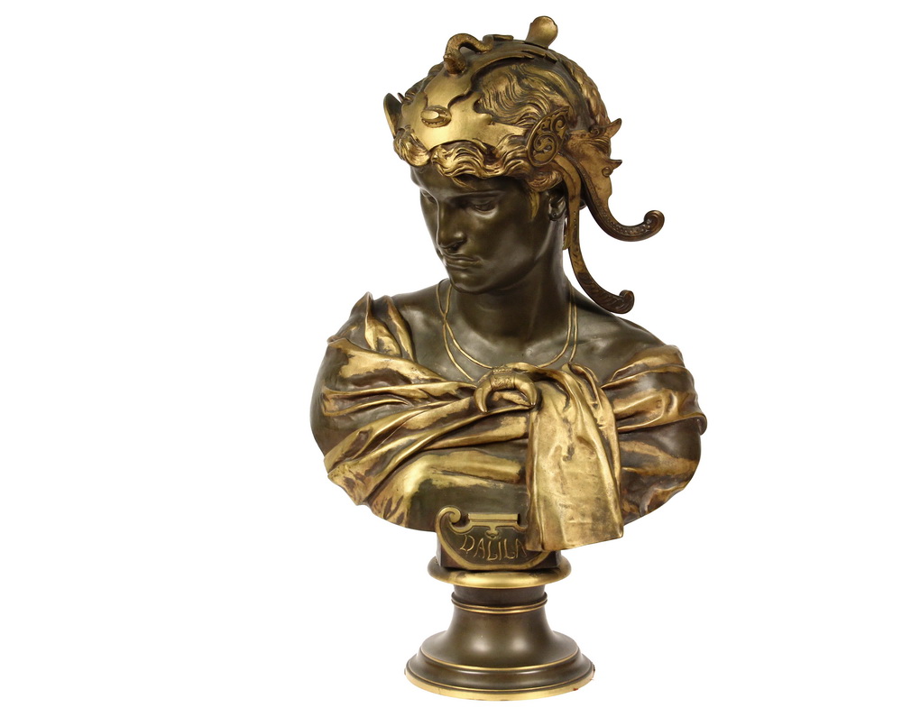 Appraisal: ANTONIN MERCIE France - - Dalila cast bronze with gold