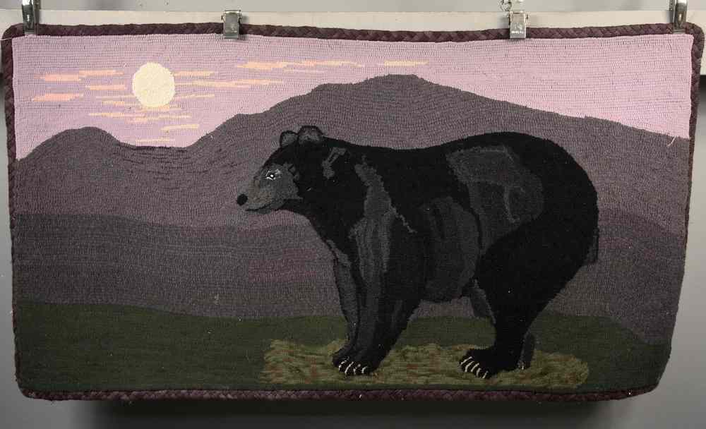 Appraisal: FIGURAL HOOKED RUG - ' '' X ' '' Bear