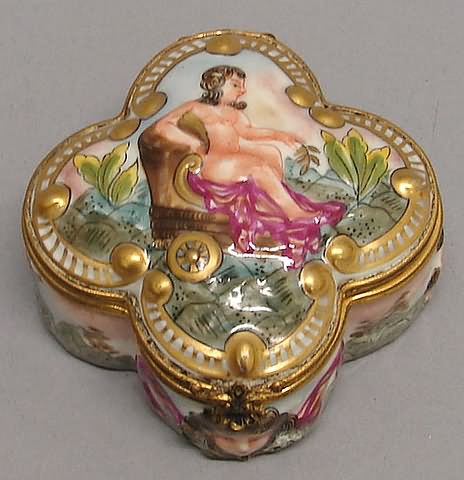 Appraisal: Nude figure in chariot quatrefoil form w S