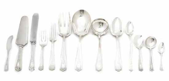 Appraisal: An American Sterling Silver Partial Flatware Service Alvin comprising dinner