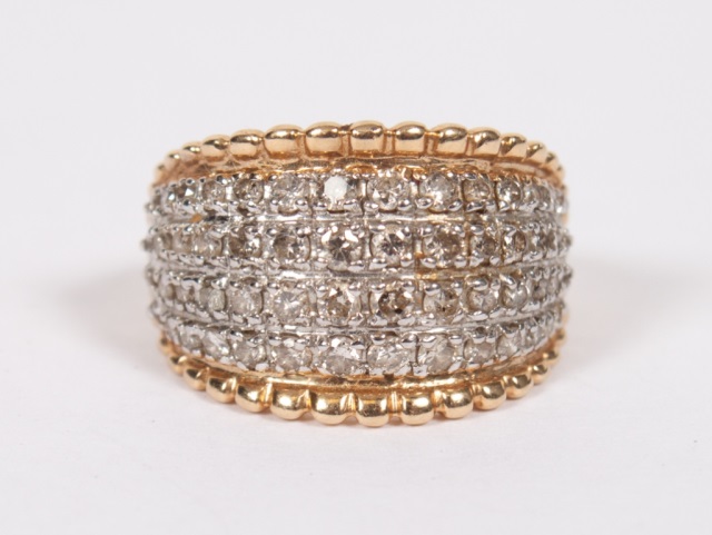 Appraisal: Lady's K gold and diamond pave ring size g yellow