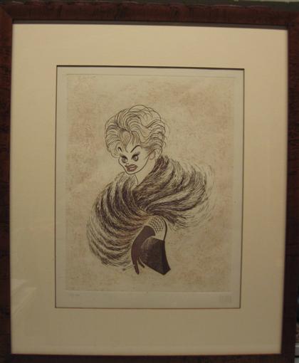 Appraisal: piece Engraving Hirschfeld Al Lucille Ball signed lower right Plate