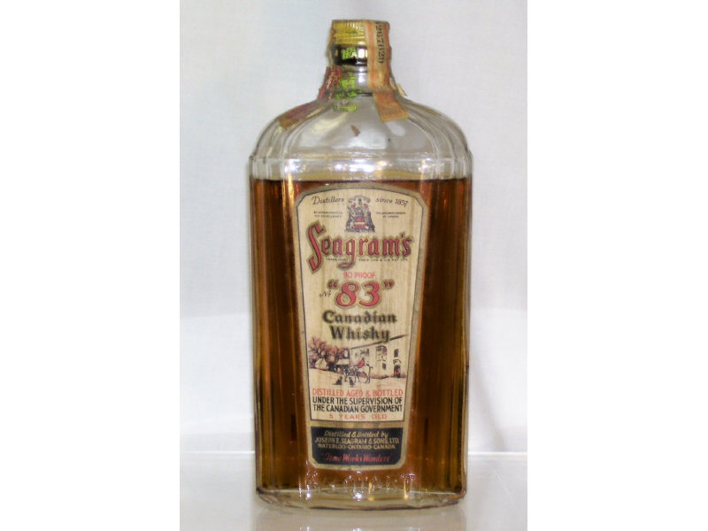 Appraisal: Seagram's Canadian Whiskey - Quart bottle Partial bottle From the