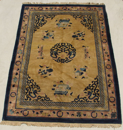 Appraisal: CHINESE CAMEL HAIR CARPET Approx ' x ' '' blue