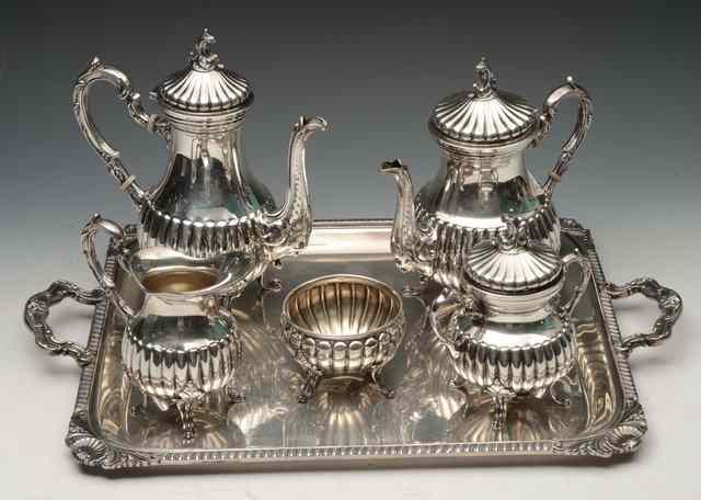 Appraisal: A FIVE PIECE STERLING SILVER TEA AND COFFEE SERVICE with