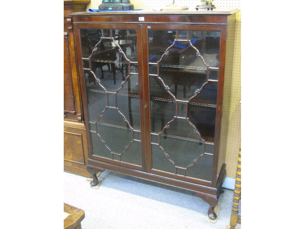 Appraisal: Mahogany astragal glazed bookcase