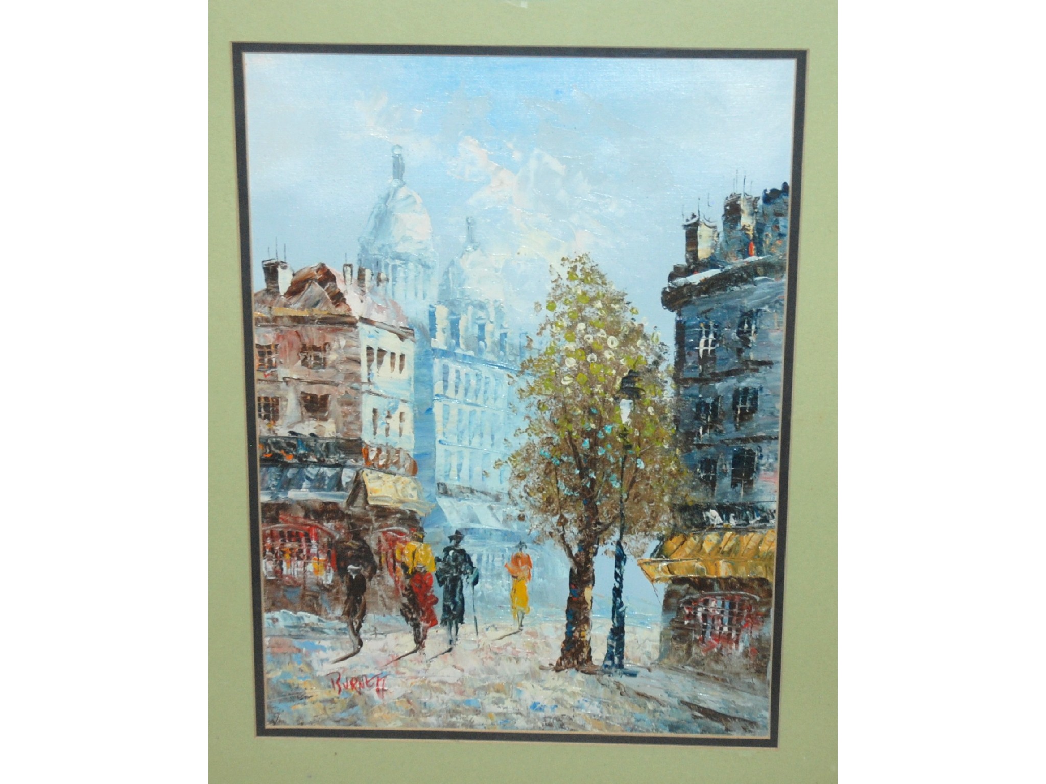 Appraisal: BURNETT Paris street signed oil on board