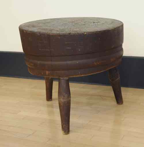 Appraisal: Butcher block table th c h dia