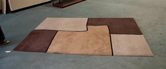 Appraisal: Beige Brown Abstract Rug by Rainbow International wool made in