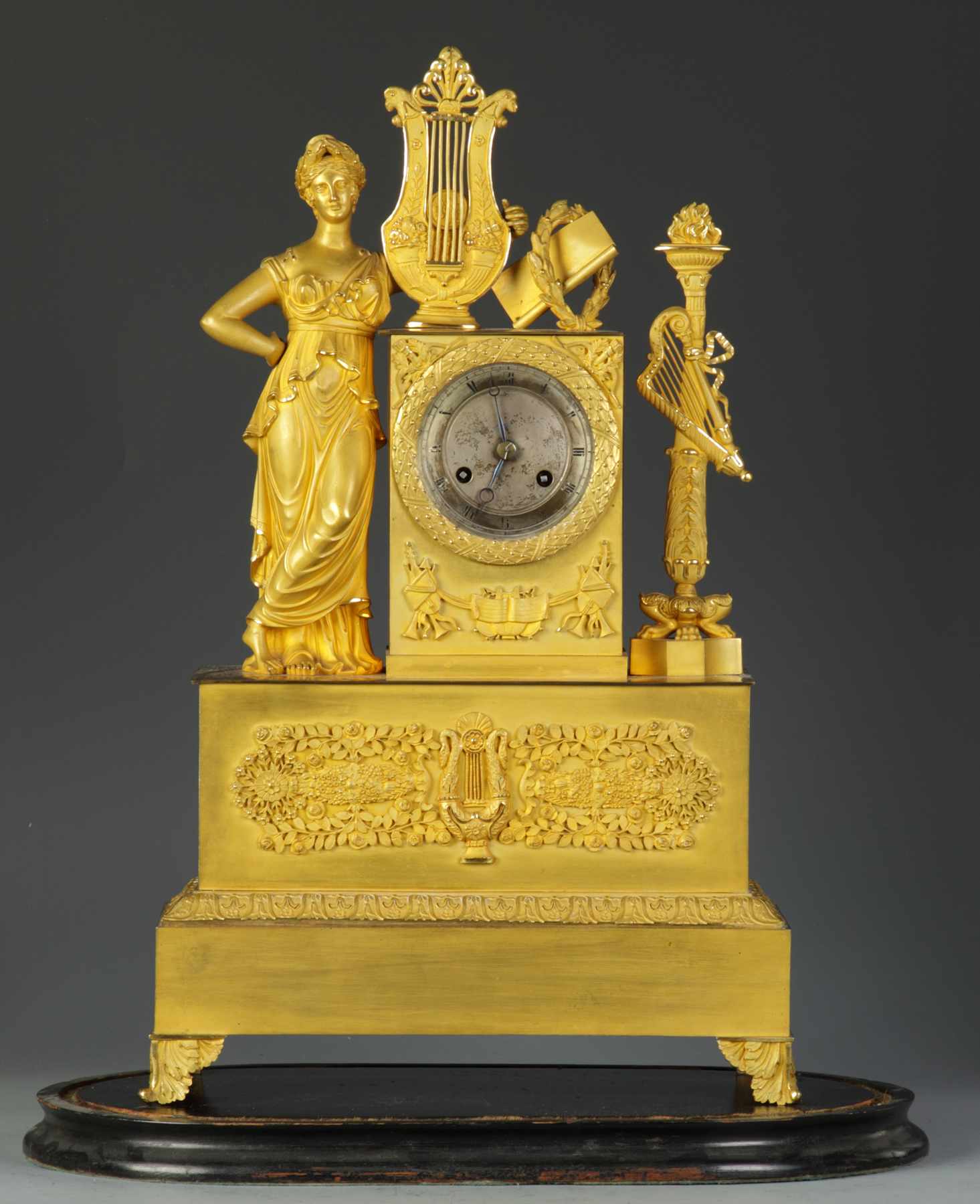 Appraisal: Early th Cent Fine Fire Gilt Bronze Neoclassical Clock Early