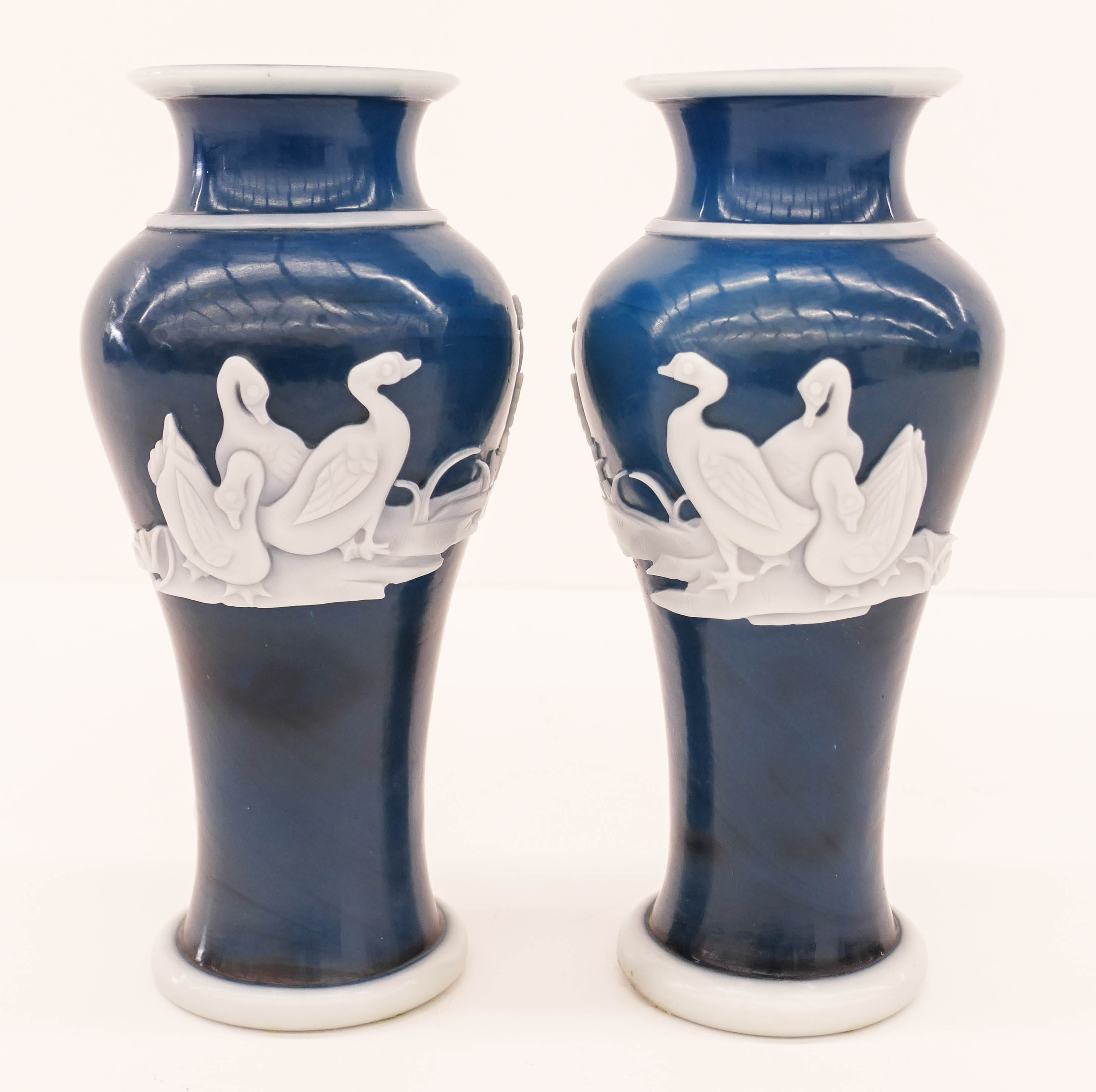 Appraisal: Pair Chinese -Color Peking Glass Vases ''x '' True opposing