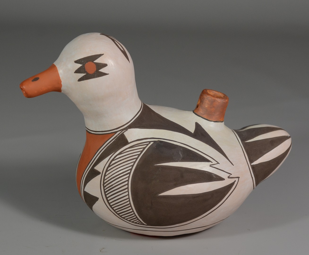 Appraisal: Native American pottery duck effigy by Ethel Shields b Acoma