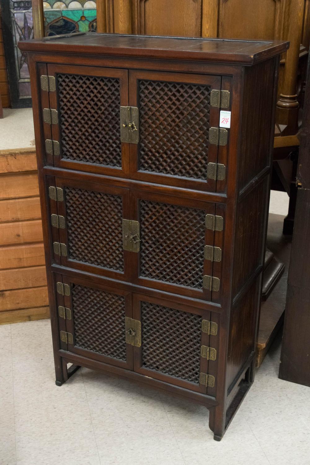 Appraisal: THREE-LEVEL STORAGE CABINET Korean early th century each level having