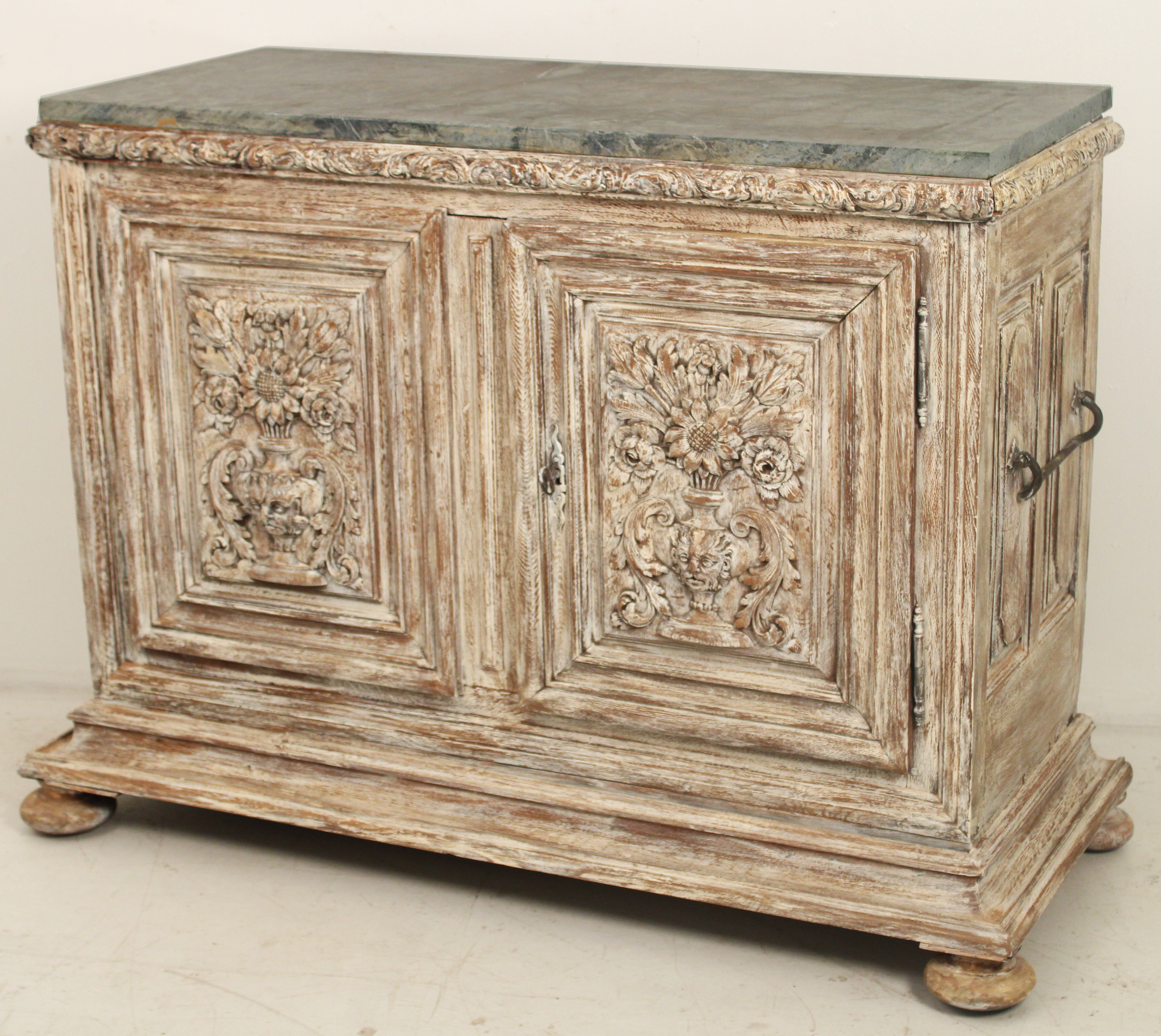 Appraisal: TH C CONTINENTAL BAROQUE CARVED OAK CABINET th c Continental