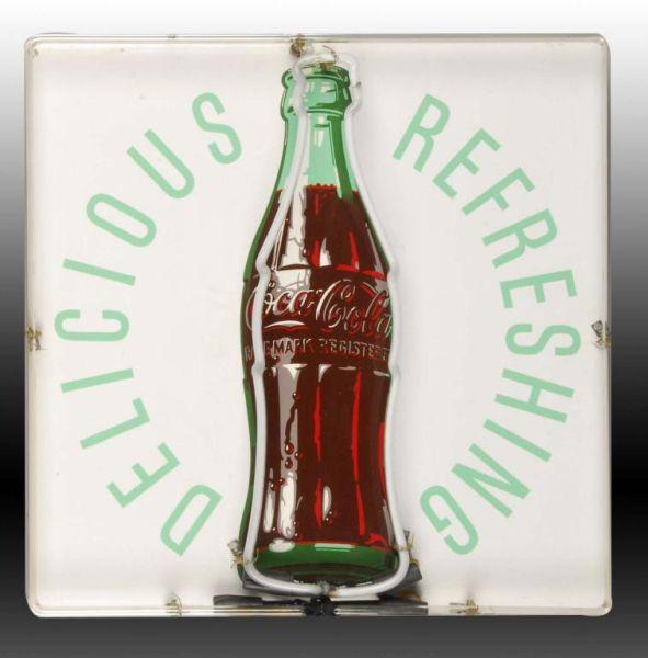 Appraisal: Neon Tin Coca-Cola Sign Description s Contemporary case and neon