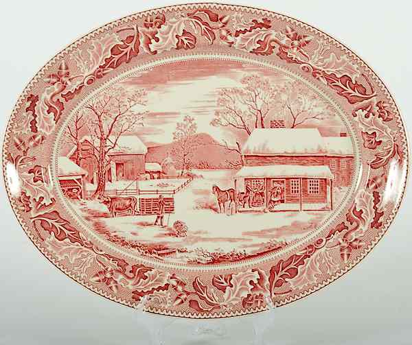 Appraisal: Johnson Brothers Historic America Platter American a red and white