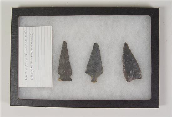 Appraisal: Arrowheads Knife Two large flint points from Pittsylvania County Virginia