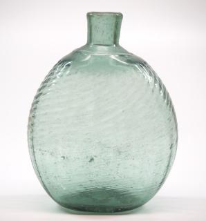 Appraisal: Pattern An early th century pattern-molded glass Pitkin-type flask Midwestern