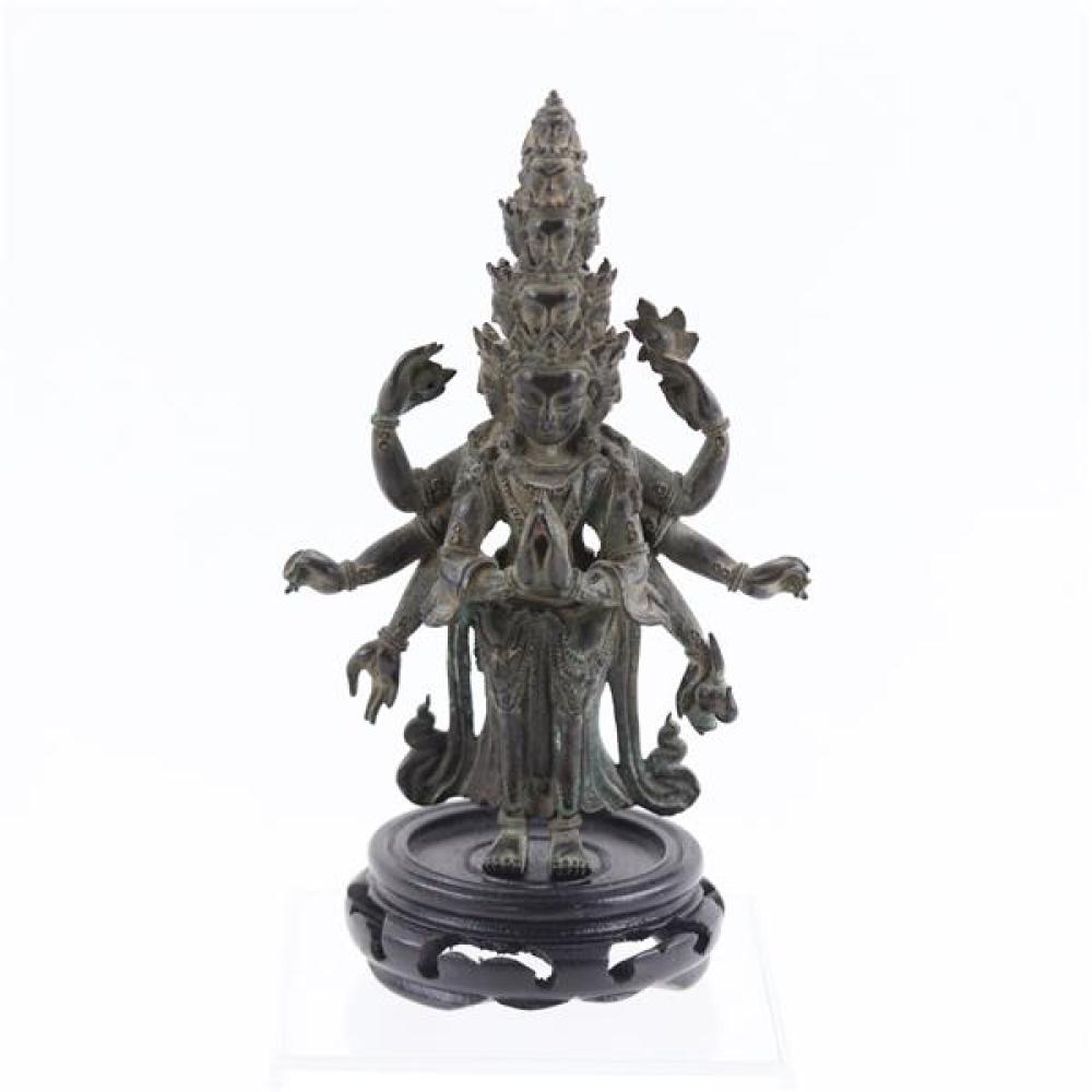 Appraisal: CHINESE BRONZE SINO-TIBETAN SCULPTURE GODDESS OF MERCY STANDING FIGURE OF