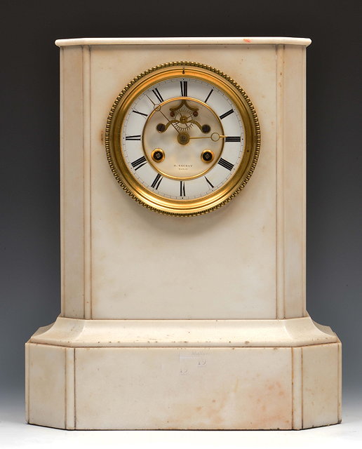 Appraisal: A th Century French mantel clock the two piece white