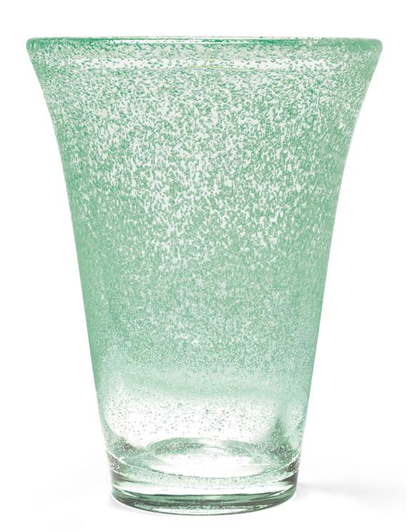 Appraisal: DAUM NANCY VASE circa Green glass with air bubble inclusions