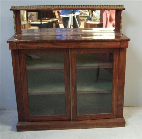 Appraisal: Regency mahogany chiffonier with raised brass galleried and mirrored back