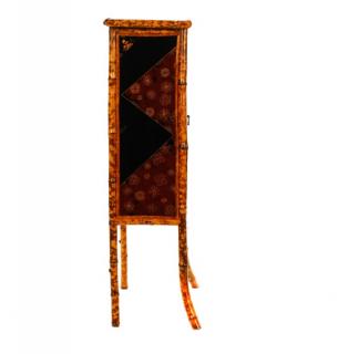 Appraisal: English Aesthetic Style Lacquered Bamboo Cabinet English th century An