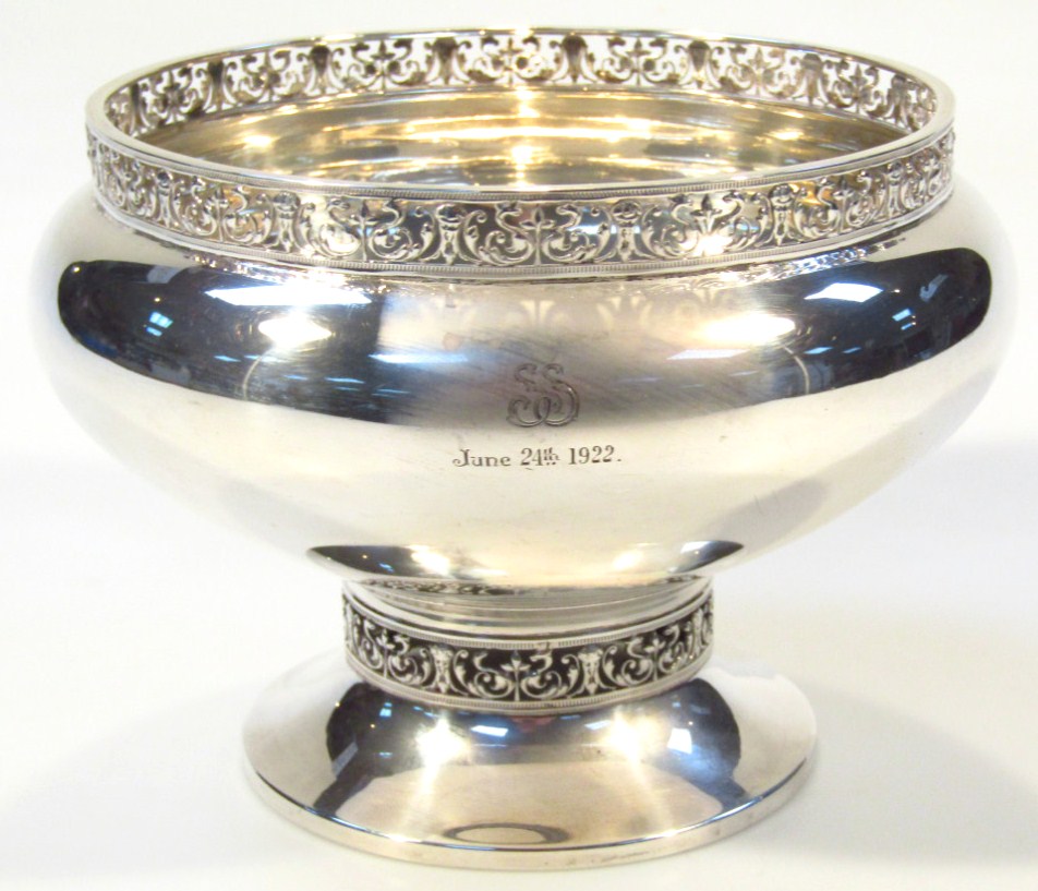 Appraisal: A George V silver rose bowl the compressed bellied body