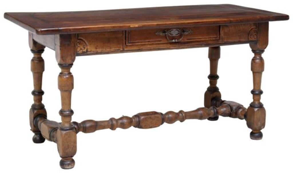 Appraisal: French Provincial farmhouse work table early th c tabletop comprised