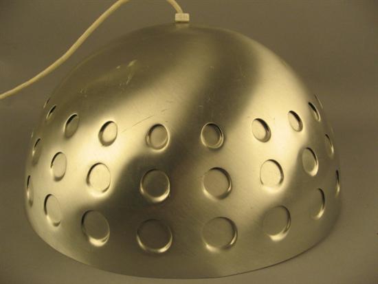 Appraisal: Brushed Stainless Steel Hanging Lamp with oval impressions to disperse